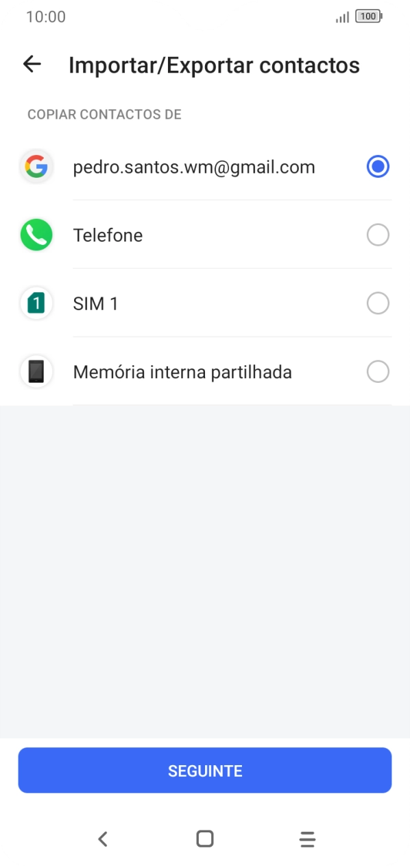 Prima o nome do cartão SIM.