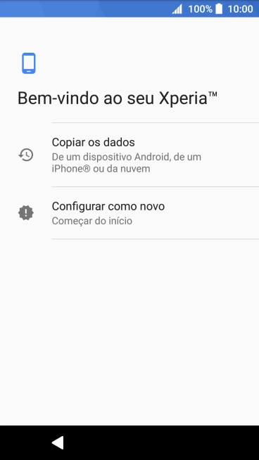 É possível transferir conteúdo de outro telefone quando o telefone for ativado antes da primeira utilização e quando o telefone tiver sido reiniciado. Quando esta imagem for mostrada no ecrã, o telefone está pronto para transferir conteúdo de outro telefone.