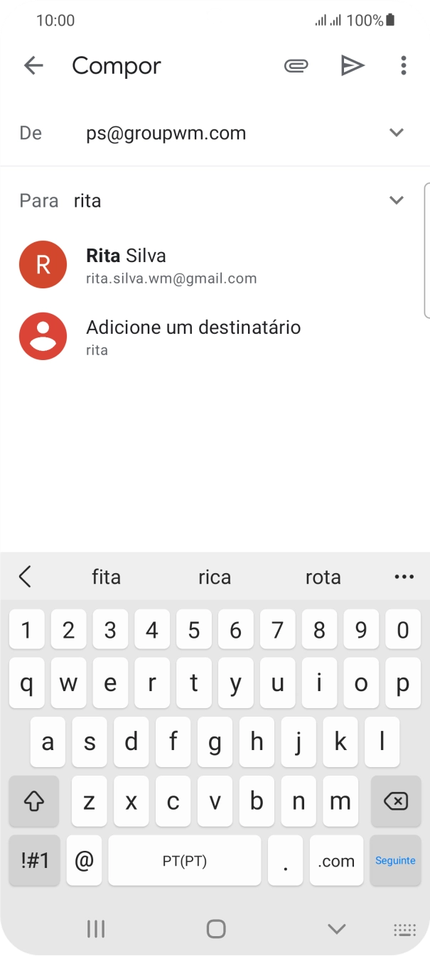 Prima o contacto pretendido.