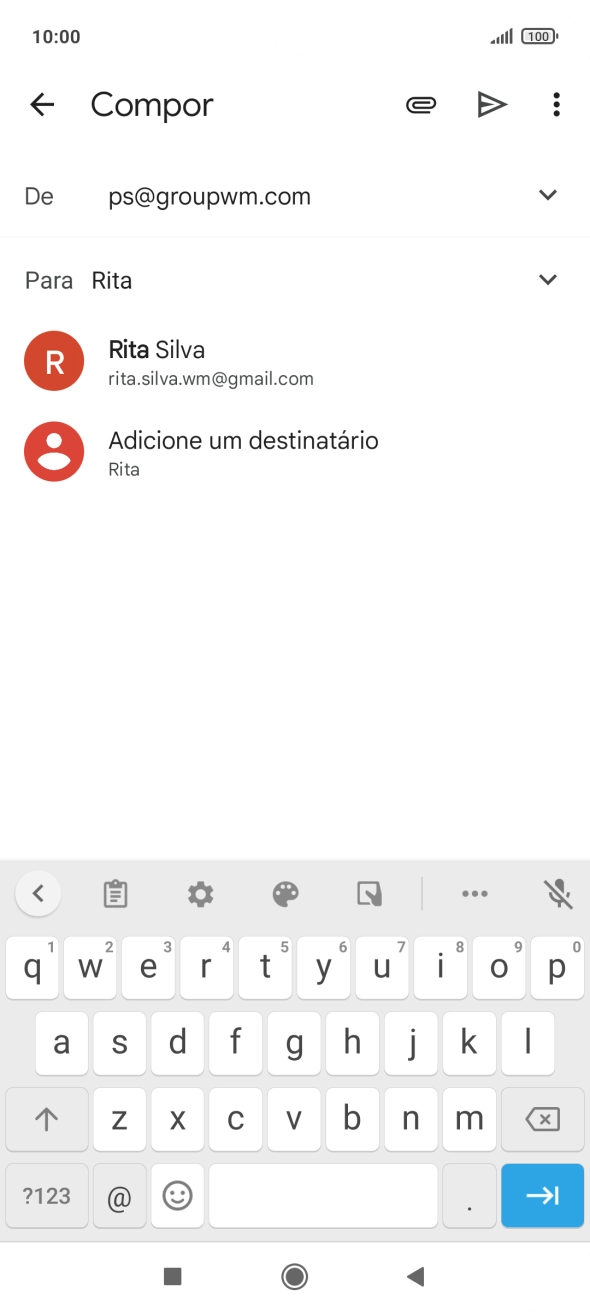 Prima o contacto pretendido.