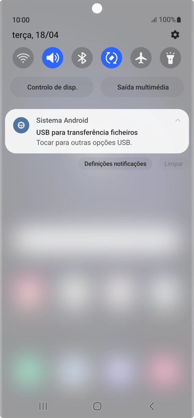 Prima Tocar para outras opções USB..