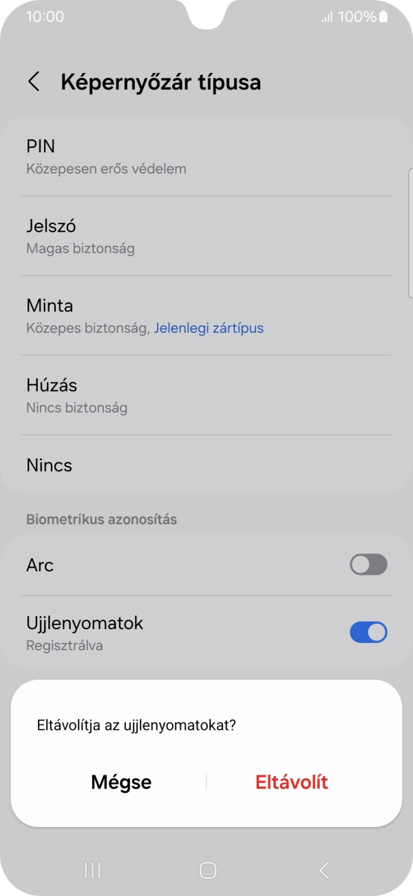 Válaszd az Eltávolít lehetőséget.