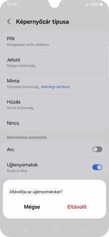 Válaszd az Eltávolít lehetőséget.