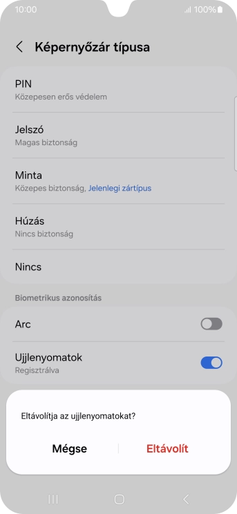 Válaszd az Eltávolít lehetőséget.