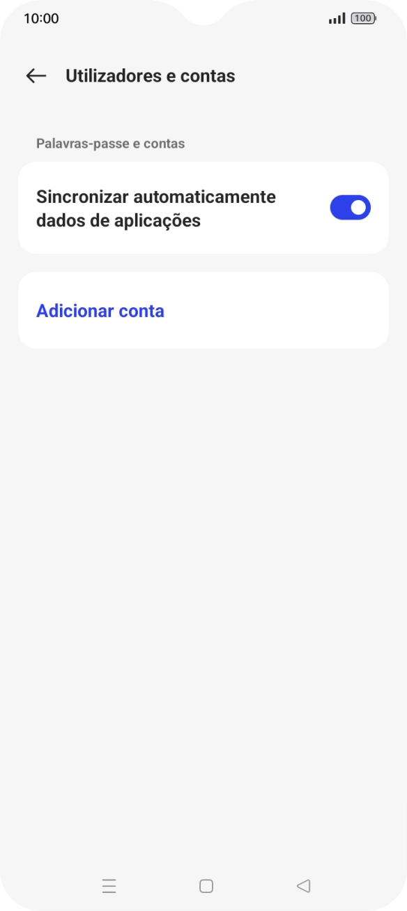 Prima Adicionar conta.