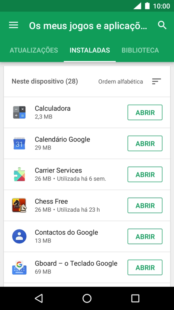 Prima a app pretendida.
