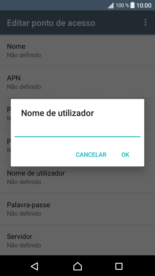 Introduza vodafone e prima OK.