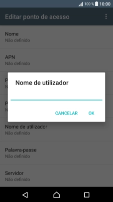Introduza vodafone e prima OK.