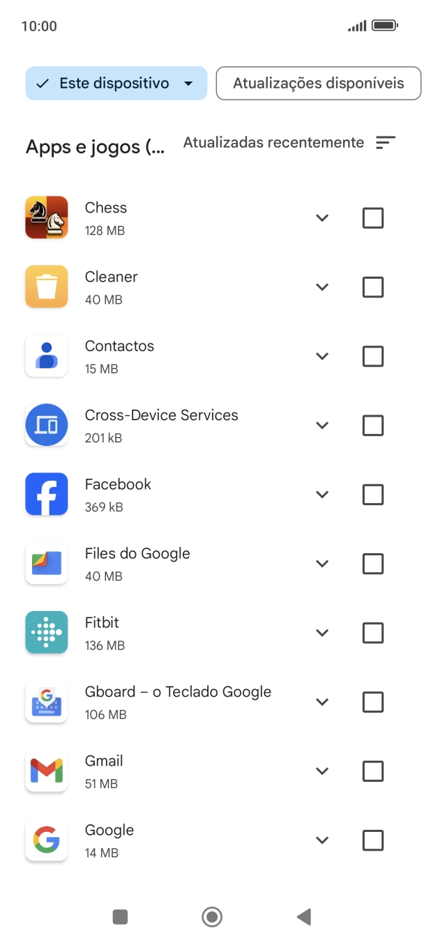 Prima a app pretendida.