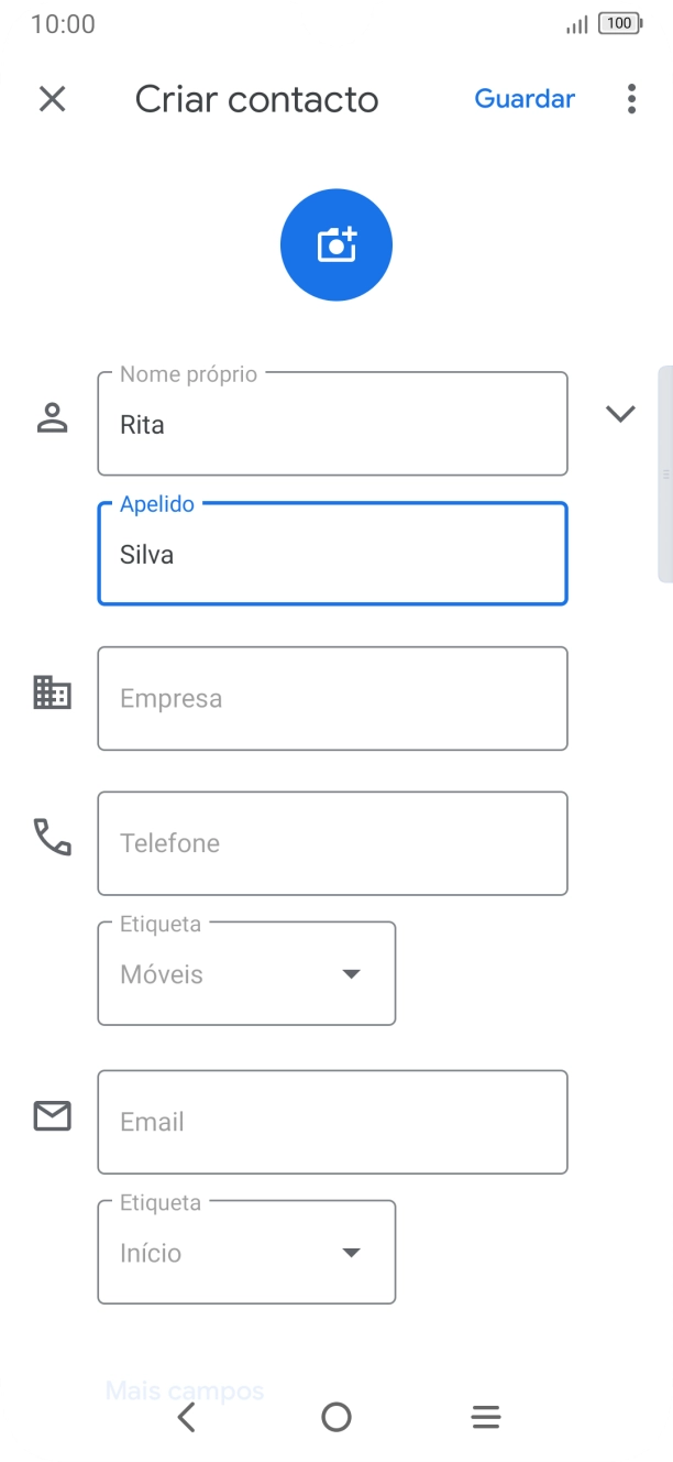 Prima Telefone e introduza o número de telefone pretendido.