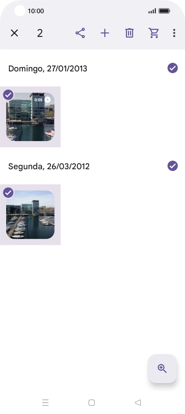 Prima o ícone para partilhar.
