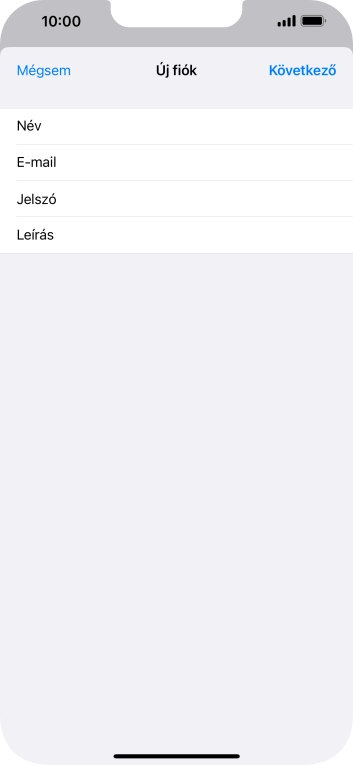 Kattints a Leírás mezőre, és írd be az e-mail-fiók kívánt nevét.