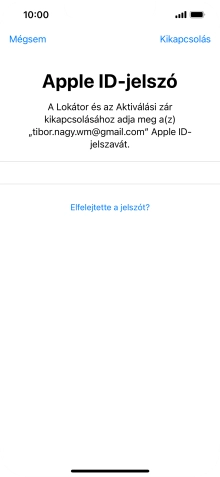 Válaszd a Kikapcsolás lehetőséget.