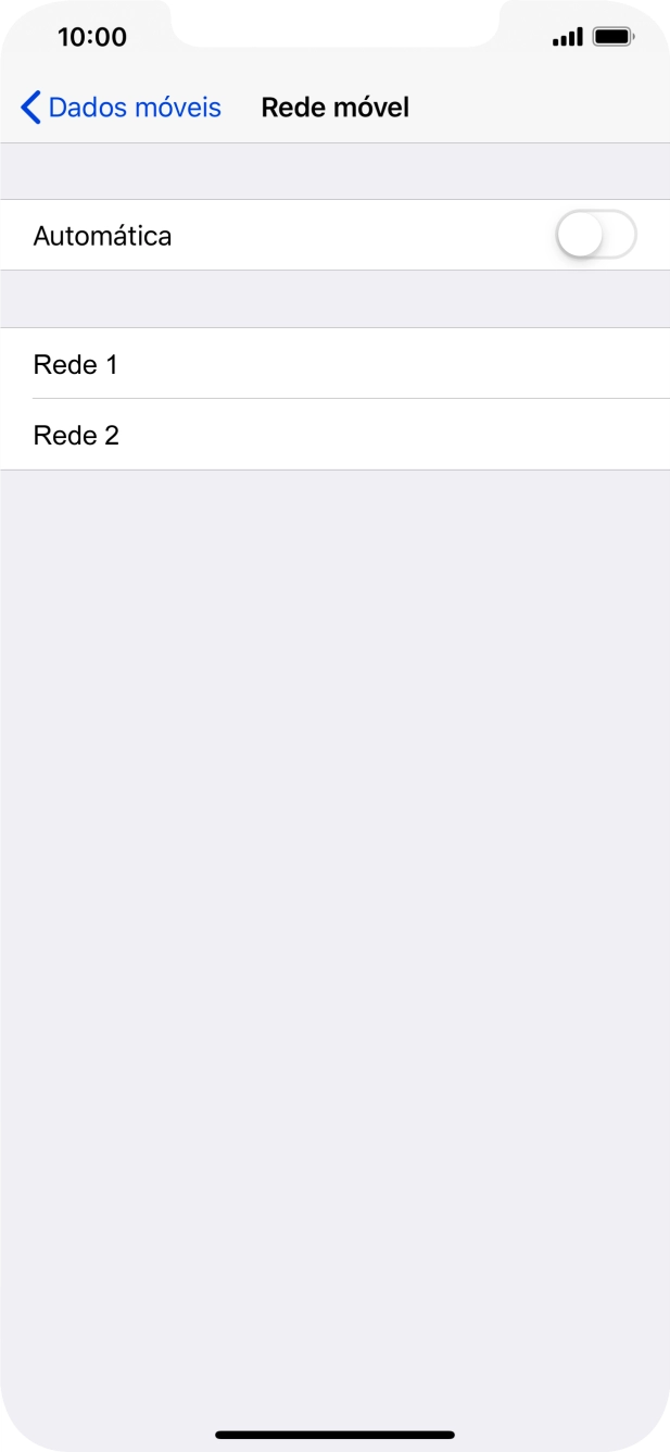Se desativar a função, prima a rede pretendida.