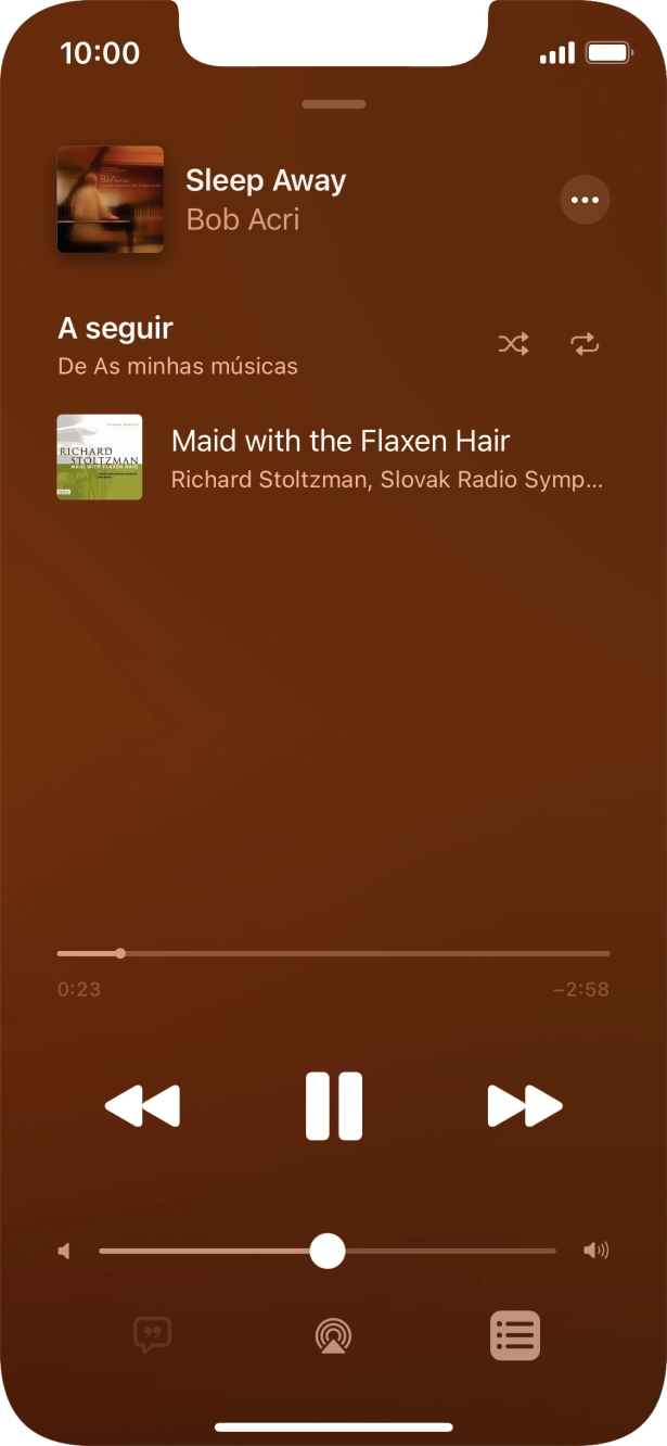 Prima o ícone de reprodução aleatória para ativar ou desativar a função.