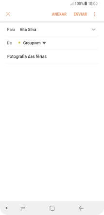 Prima o campo de escrita e escreva o texto do e-mail.