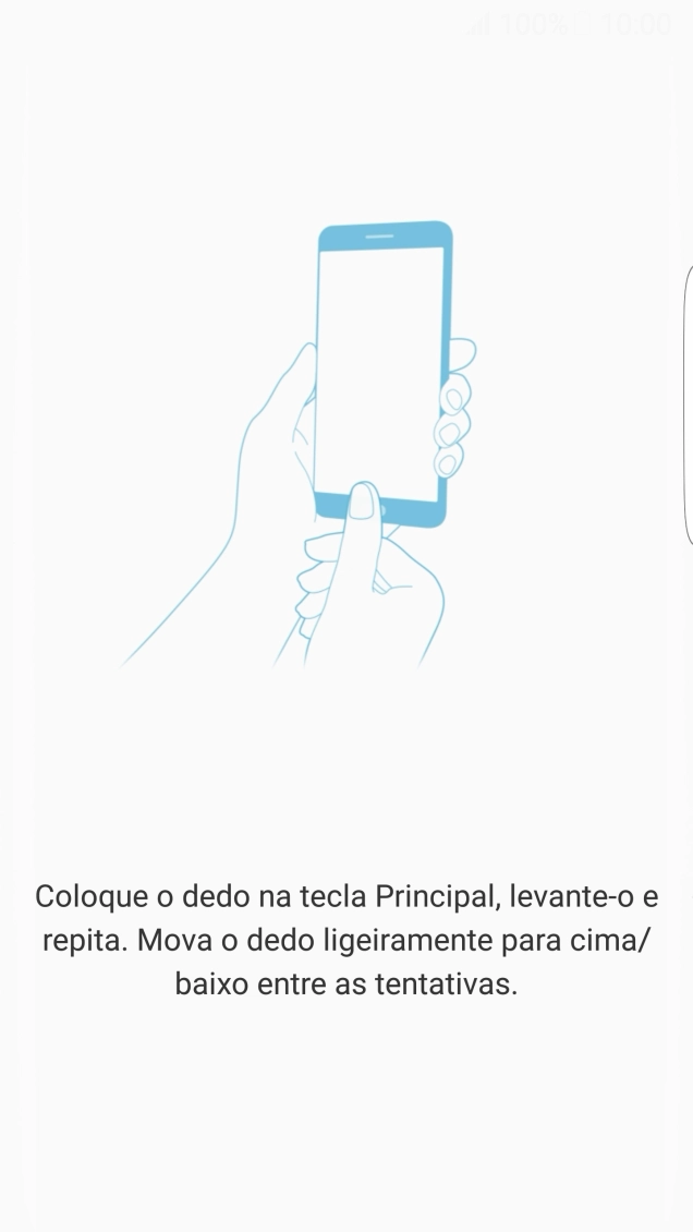 Siga as indicações no ecrã para adicionar a sua impressão digital.