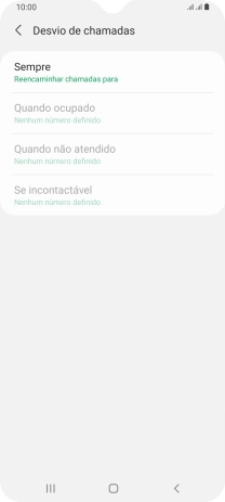 Prima o tipo de desvio pretendido.