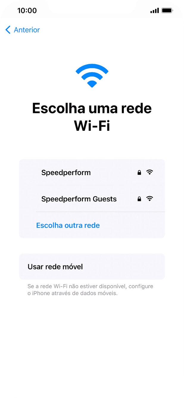 Prima a rede Wi-Fi pretendida.