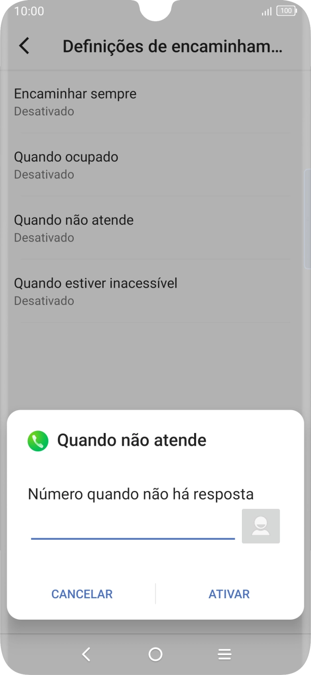 Introduza 123 e prima ATIVAR.