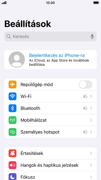 Válaszd a Bejelentkezés az iPhone-ra lehetőséget.