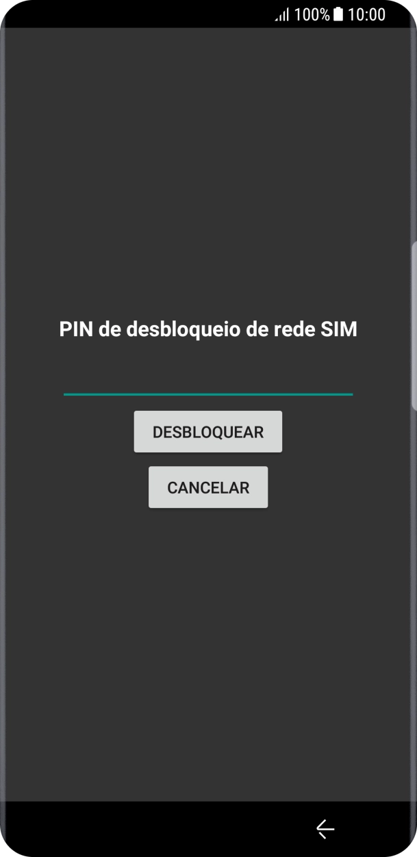Introduza o código de desbloqueio e prima DESBLOQUEAR.