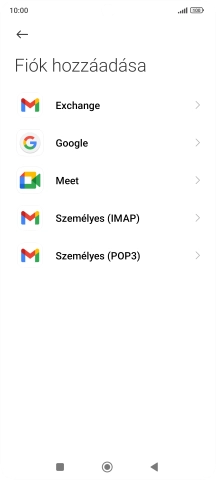 Válaszd a Személyes (IMAP) lehetőséget.