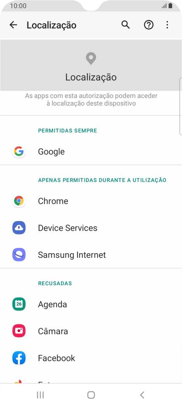 Prima a app pretendida.