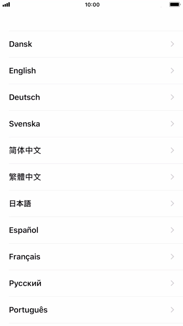 Prima o idioma pretendido.