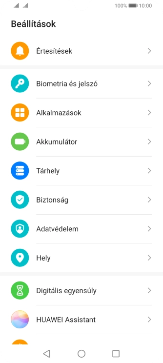 Válaszd a Biztonság lehetőséget.