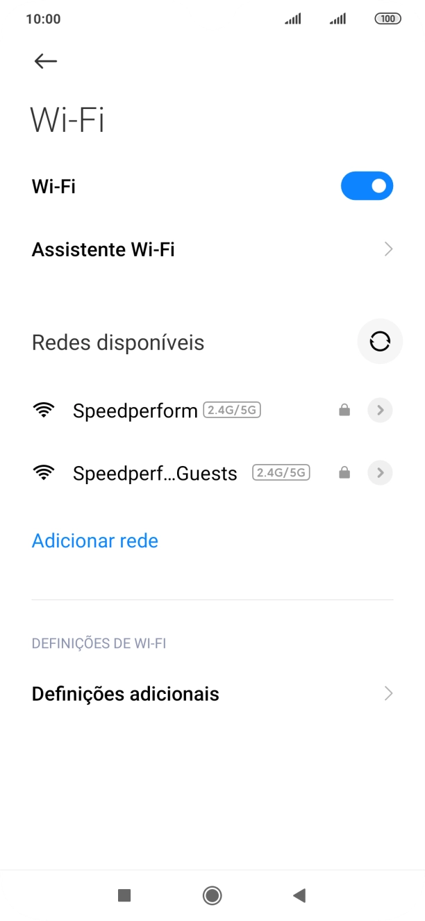 Prima a rede Wi-Fi pretendida.