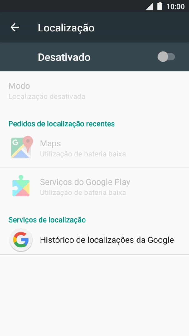 Prima o indicador para ativar ou desativar a função.