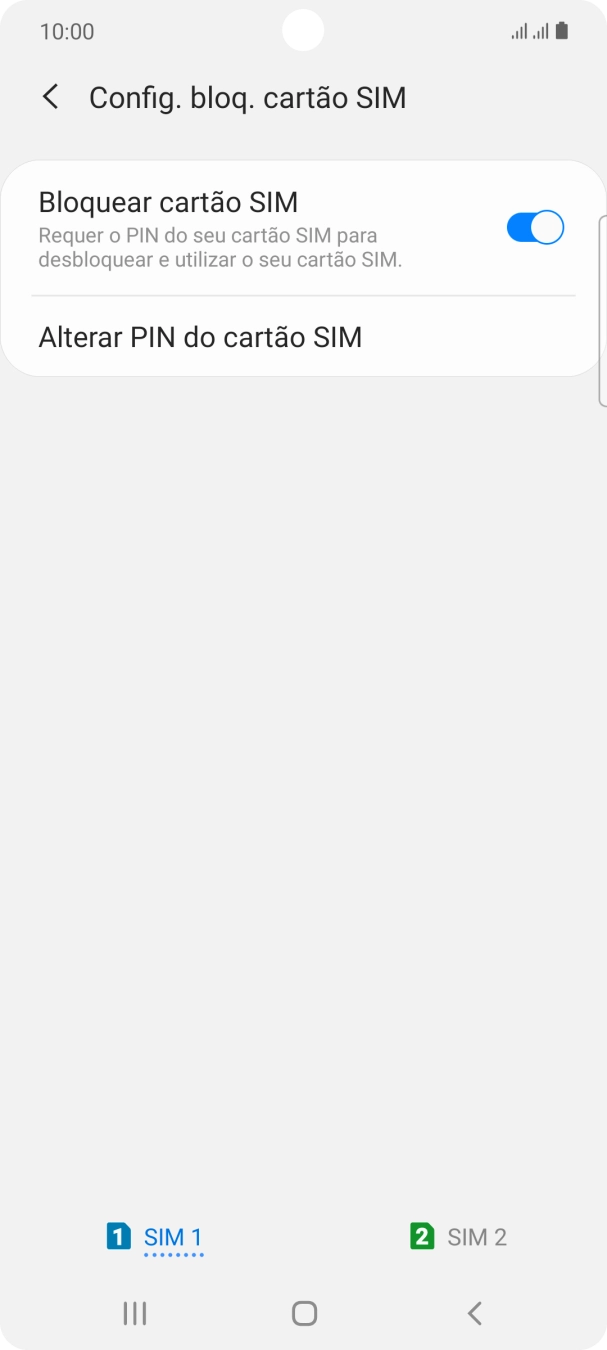 Prima o cartão SIM pretendido.