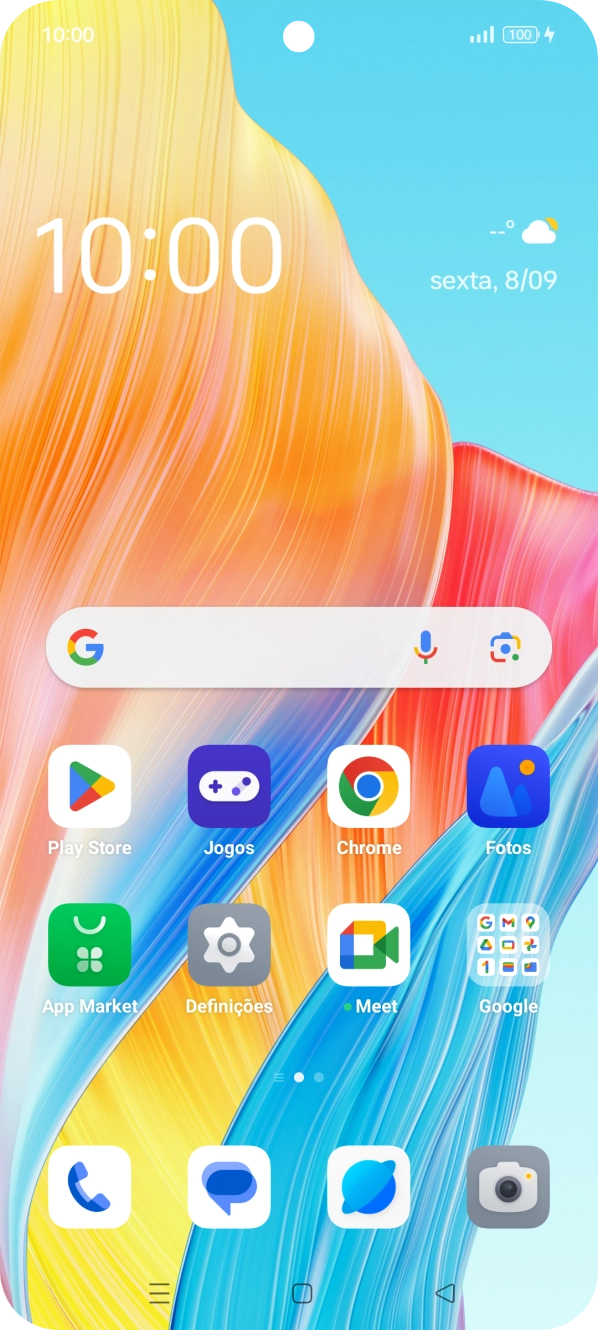 Quando o ícone de bateria em carregamento for mostrado no ecrã, a bateria está em carregamento.