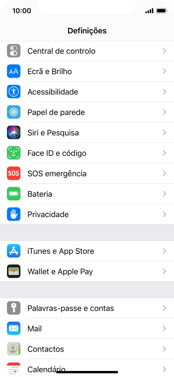 Prima Face ID e código.