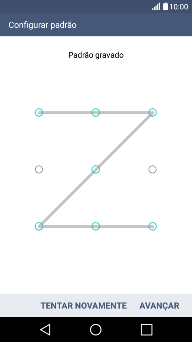 Deslize o dedo no ecrã ligando pelo menos quatro pontos e prima AVANÇAR.