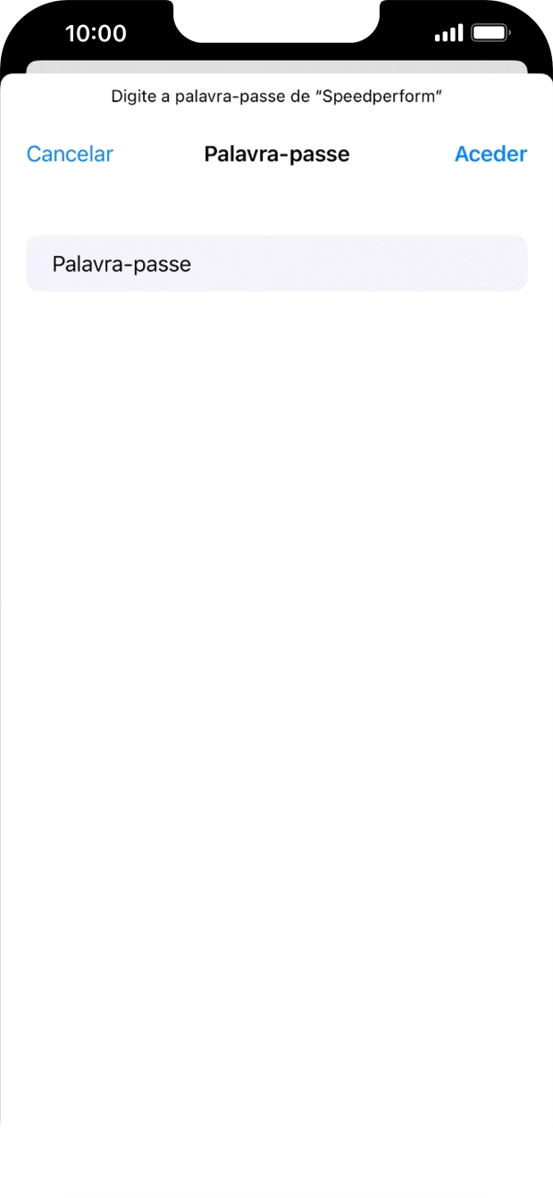 Introduza a password da rede Wi-Fi e prima Aceder.