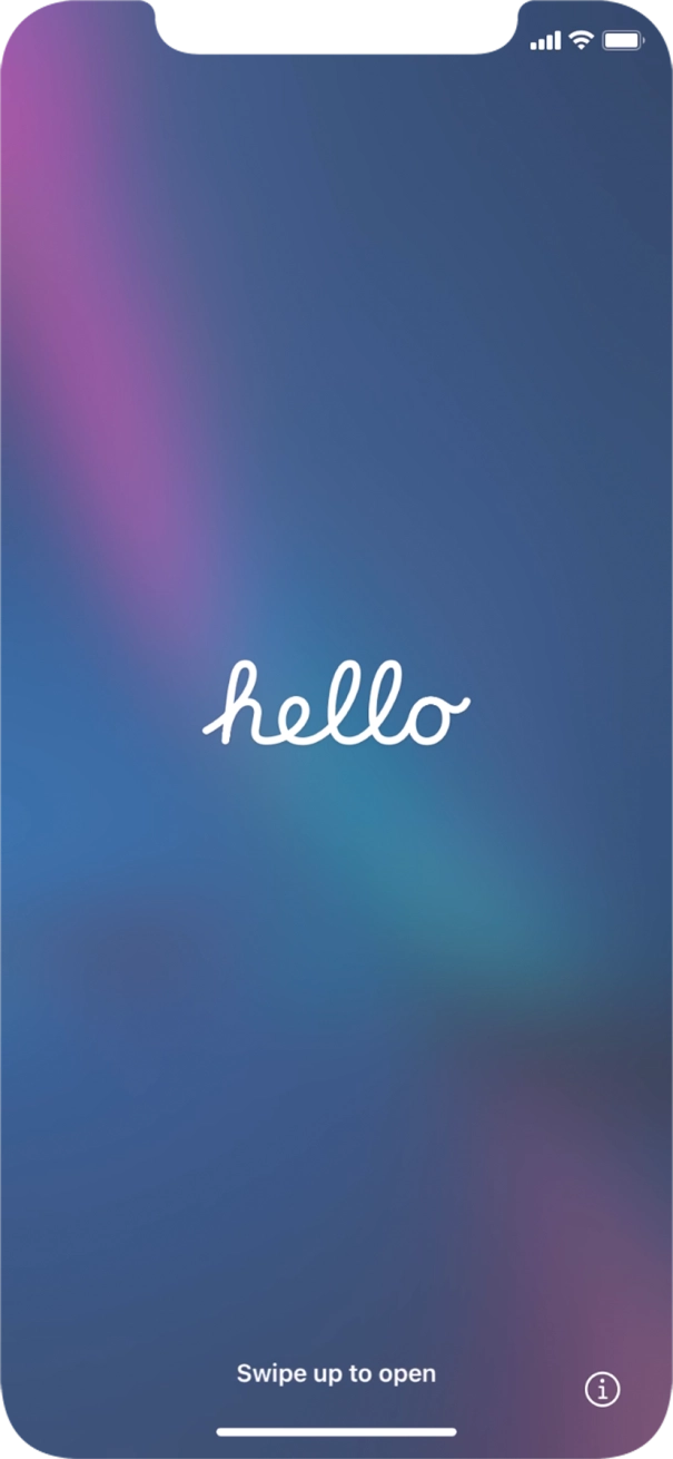 Deslize o dedo para cima a partir da base do ecrã.