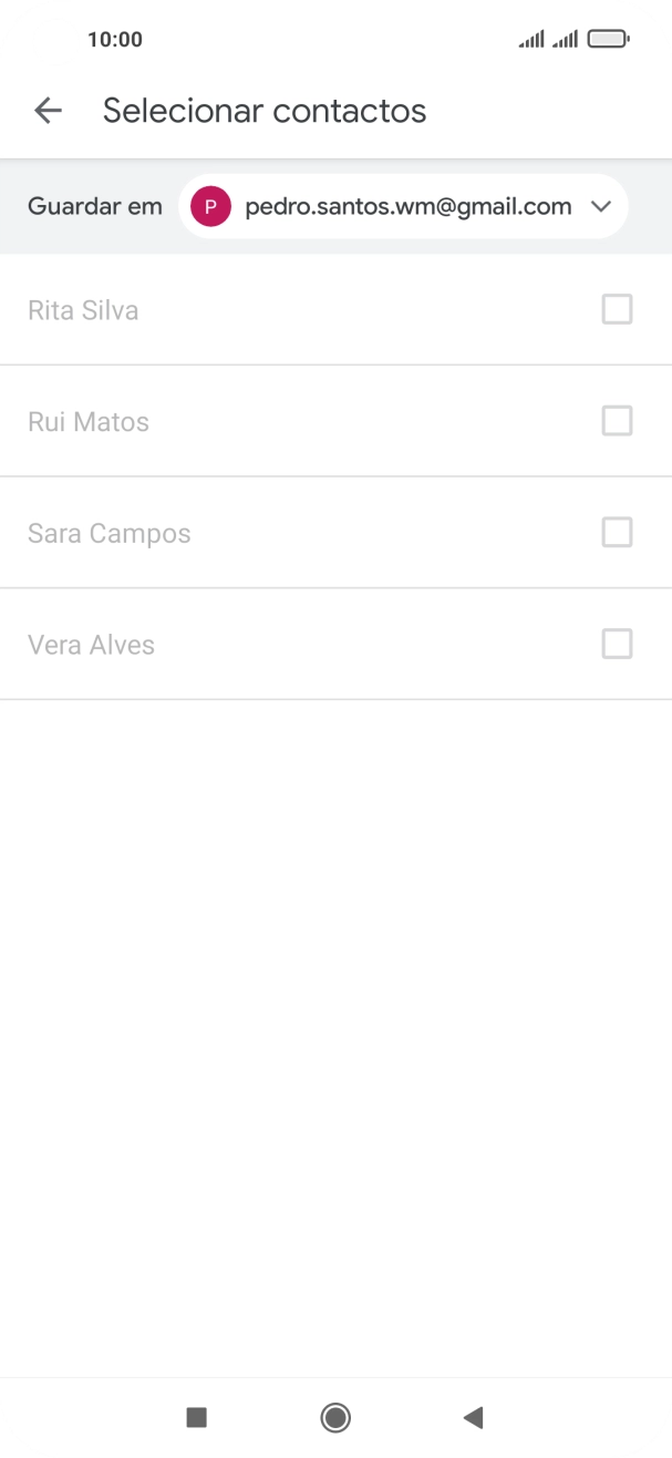 Prima a lista suspensa junto a 