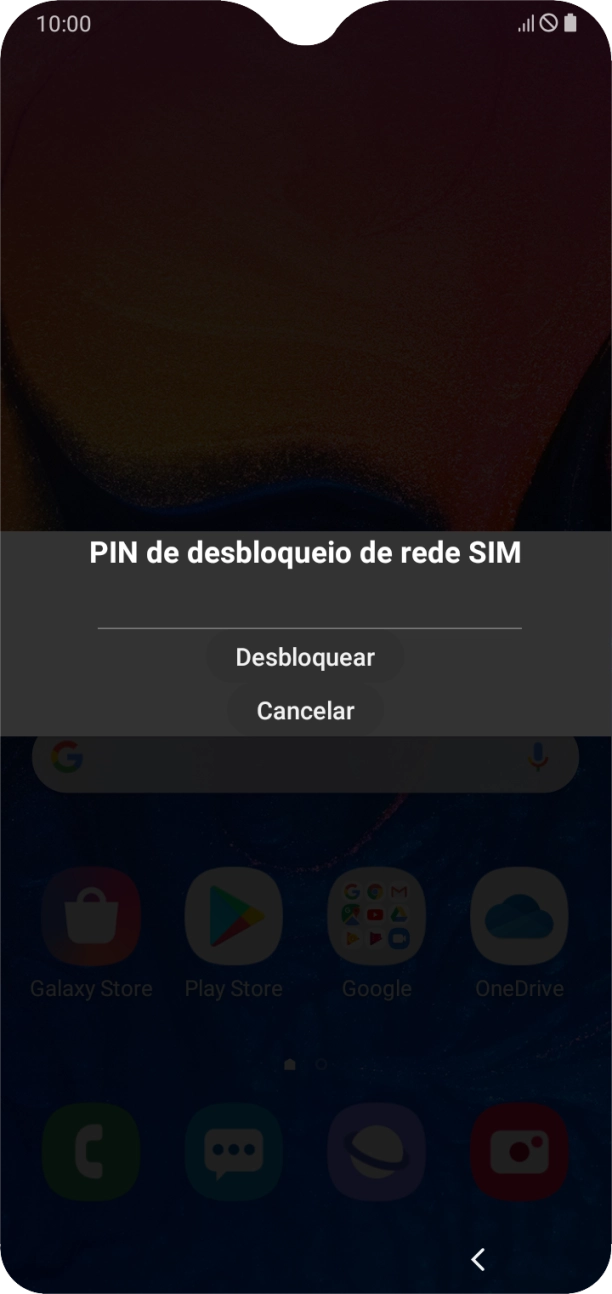 Introduza o código de desbloqueio e prima Desbloquear.
