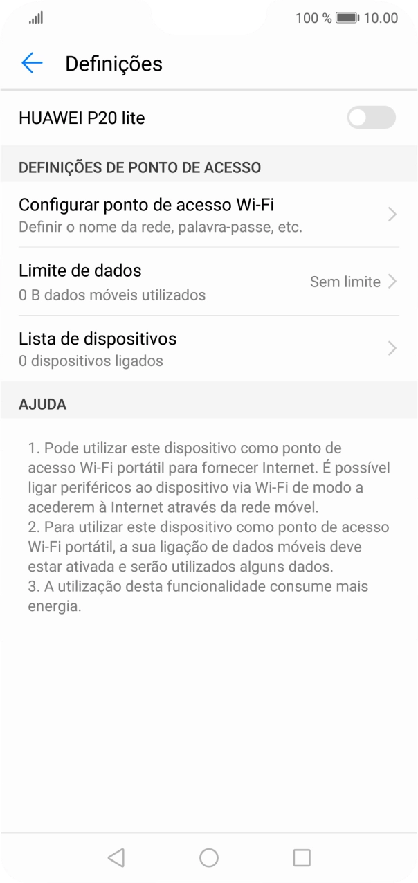 Prima Configurar ponto de acesso Wi-Fi.