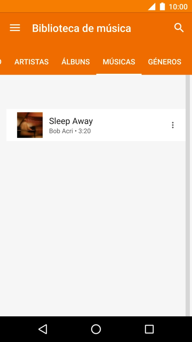 Prima o ficheiro de música pretendido.