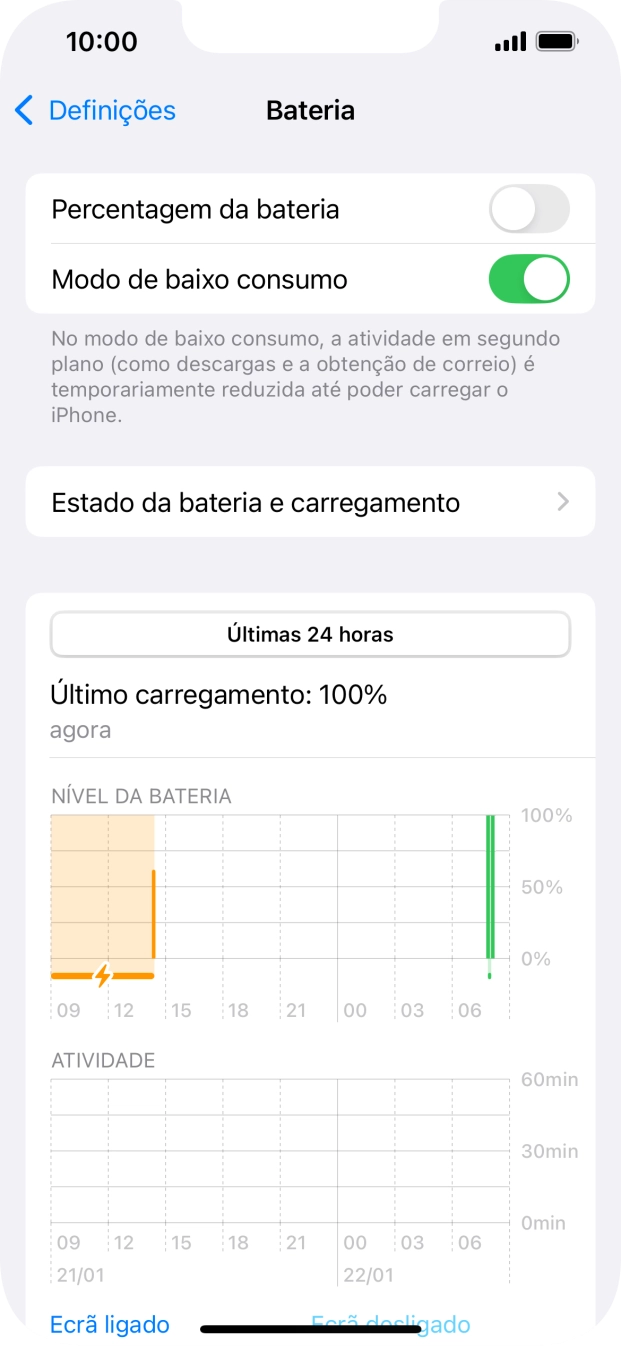 Para voltar ao ecrã inicial, deslize o dedo de baixo para cima a partir da base do ecrã.