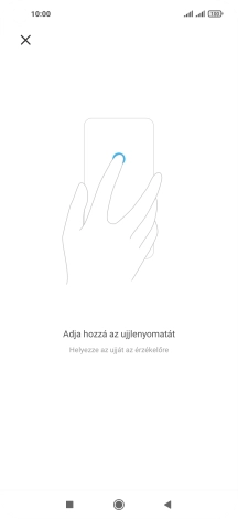 Kövesd a kijelzőn megjelenő utasításokat képernyőzár létrehozásához ujjlenyomattal.