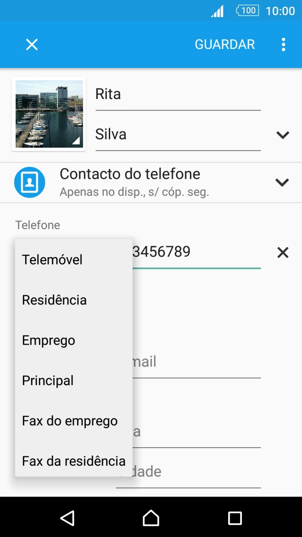 Prima o tipo de número pretendido.