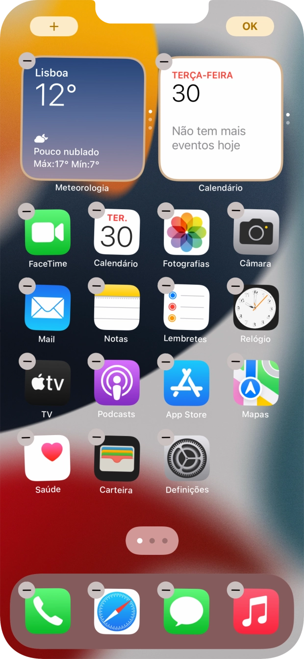 Prima o ícone de páginas do ecrã inicial.