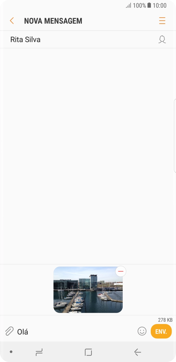 Prima ENV. quando terminar de escrever a sua mensagem multimédia.