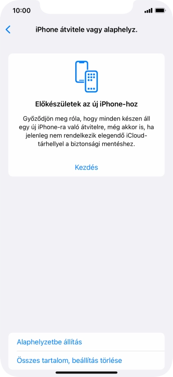 Válaszd az Alaphelyzetbe állítás lehetőséget.
