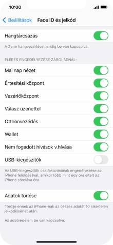 Kattints az „Adatok törlése” melletti csúszkára a funkció be- vagy kikapcsolásához.