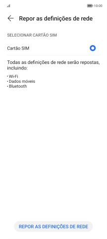 Prima REPOR AS DEFINIÇÕES DE REDE.
